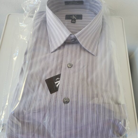 Calvin Klein Man’s Cotton Fancy Steel Dress Shirt (Neck size:16.5) - Picture 3 of 7